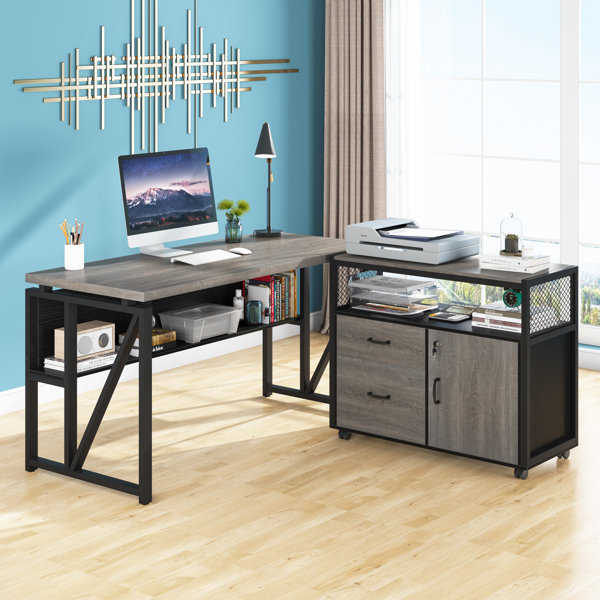 Desk With Two File Drawers | Wayfair